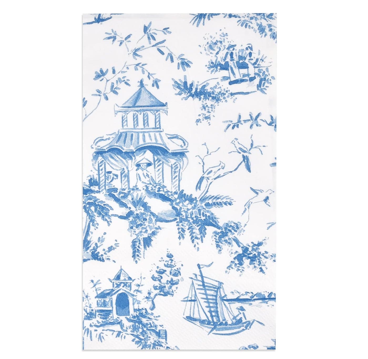 Gift Boutique 100 Blue Tuscan Guest Napkins Decorative Hand Towels 3 Ply Disposable Paper Tuscany Pagoda Napkins for Bathroom Toilet Powder Room Holiday Wedding Bridal Shower Dinner Party Napkin Towel