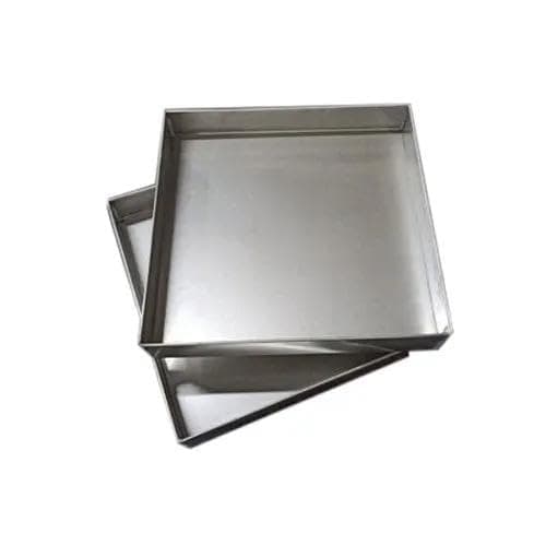 The bakers hub 12 Inch Square Aluminium Cake Mold 2 12 Inch Height Brownie Tray Nonstick Baking Pan for 3000 Grams 3Kg Cakes Compatible with OTG Microwave Ovens Professional Bakeware