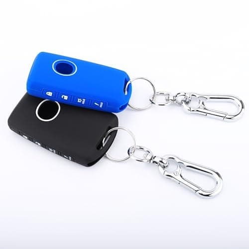 TANDRIVE Key Fob Cover Compatible with 2026 20252019 Mazda CX5 CX30 CX50 CX70 CX90 3 6 CX9 MX5 Miata Silicone 4Button 2Pack Black and Blue