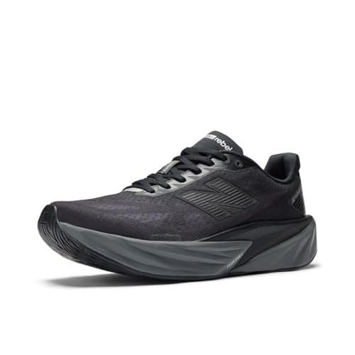 New Balance Men's FuelCell Rebel V5 Running Shoe, Black/Castlerock/Silver Metallic, 10 M