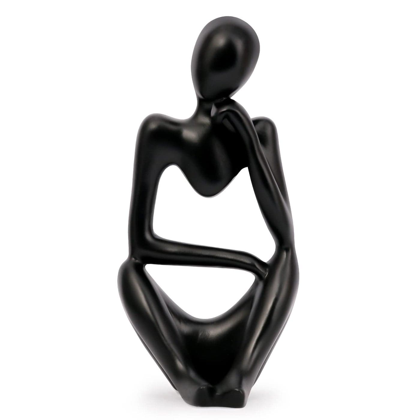 INNOLITES Resin Statue Thinker Style Decoration Abstract Sculptures Collectible Figurines for Home Decor Modern Office Shelf Desktop BlackRight