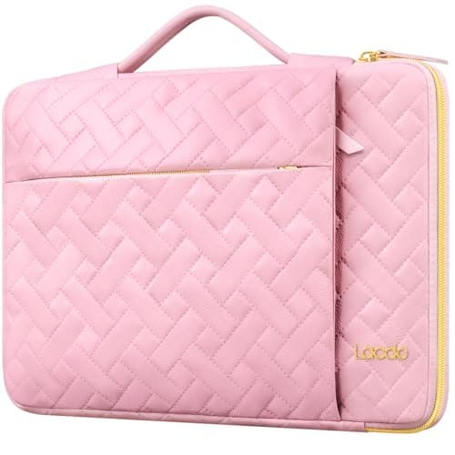 Lacdo 360° Protective Laptop Sleeve Case for 13 inch New MacBook Air M5 A3449 (2026), M4 A3240 2025, M3 A3113, M2 A2681, M1 A2337 A2179 A1932 | 13 inch MacBook Neo A18 Pro A3404 (2026), Sakura Pink