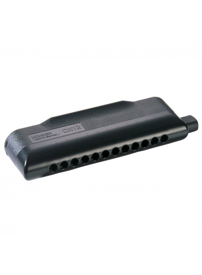 HOHNER CX-12 Chromatic Harmonica, Key of E, Black (7545-E)