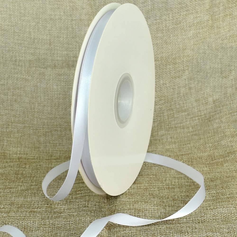 TONIFUL 38 Inch x 100yds White Satin Ribbon Thin Solid Fabric Ribbons Roll for Gift Wrapping Hair Balloons Party Wedding Popsicles Decoration Valentines Day Bouquet Halloween Christmas