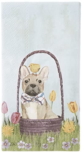 Boston International IHR 3-Ply Paper Napkins, 16-Count Guest Size, Bunny Dogs
