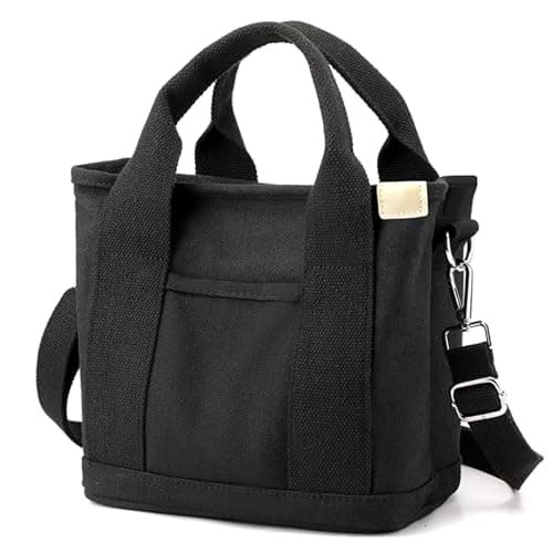 Large Tote Bag for Women,Canvas Totes Bags with Pockets,Crossbody Purse Hobo Handbag with Zipper,Shoulder Satchel Messenger Bag with Compartments for Work,Shopping,Beach,,with Long Strap,2 Sizes