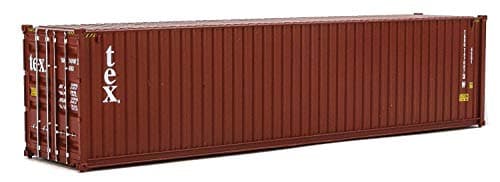 Walthers SceneMaster 40' Hi-Cube Corrugated-Side Container-TEX (Brown, White) 949-8266 HO Scale Model Railroad - Freight Model