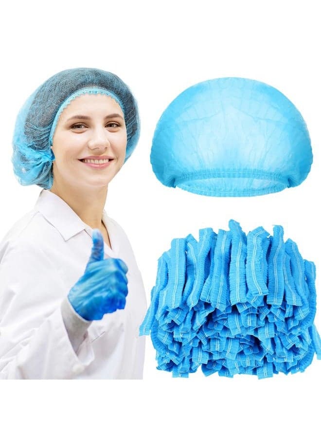 500 Pcs Disposable Bouffant Caps Bulk disposable hair covers Disposable Caps for Hair Elastic Dust Cap Hairnets for Food Service, Nurses, Labs(21 Inches,Blue)