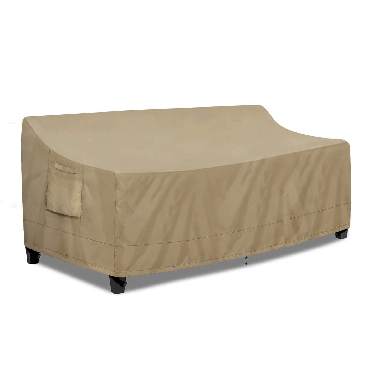 PureFit Outdoor Couch Cover Waterproof Patio Sofa Furniture Covers 3Seater Outdoor Cover with Air Vent and Handles 78W x 35D x 35H Inches Camel