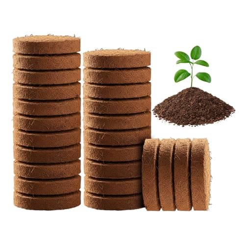 Bombay Greens Organic Cocopeat Coir Discs Seeds Germination pellets Coin Seedling Tray for Plants Indoor and Outdoor Gardening – Pack of 25