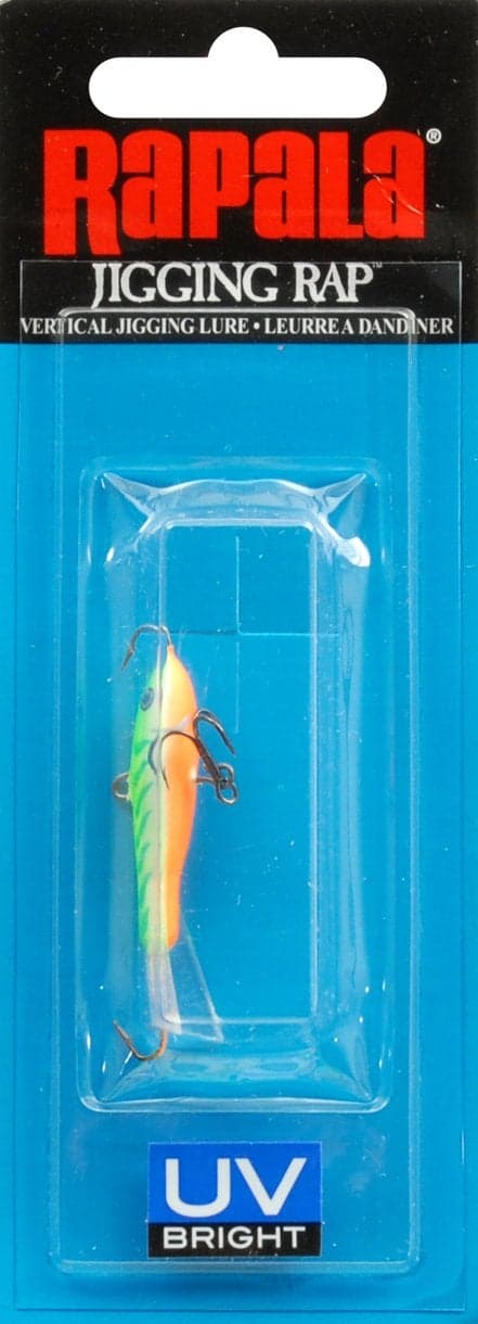 Rapala W3GTU Jigging Rap, 1-1/2-Inch/3/16-Ounce, Green Tiger UV