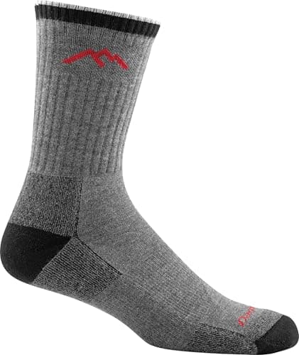 Darn Tough Vermont Coolmax Micro Crew Cushion Socks - Men's - Grey/Black, Large