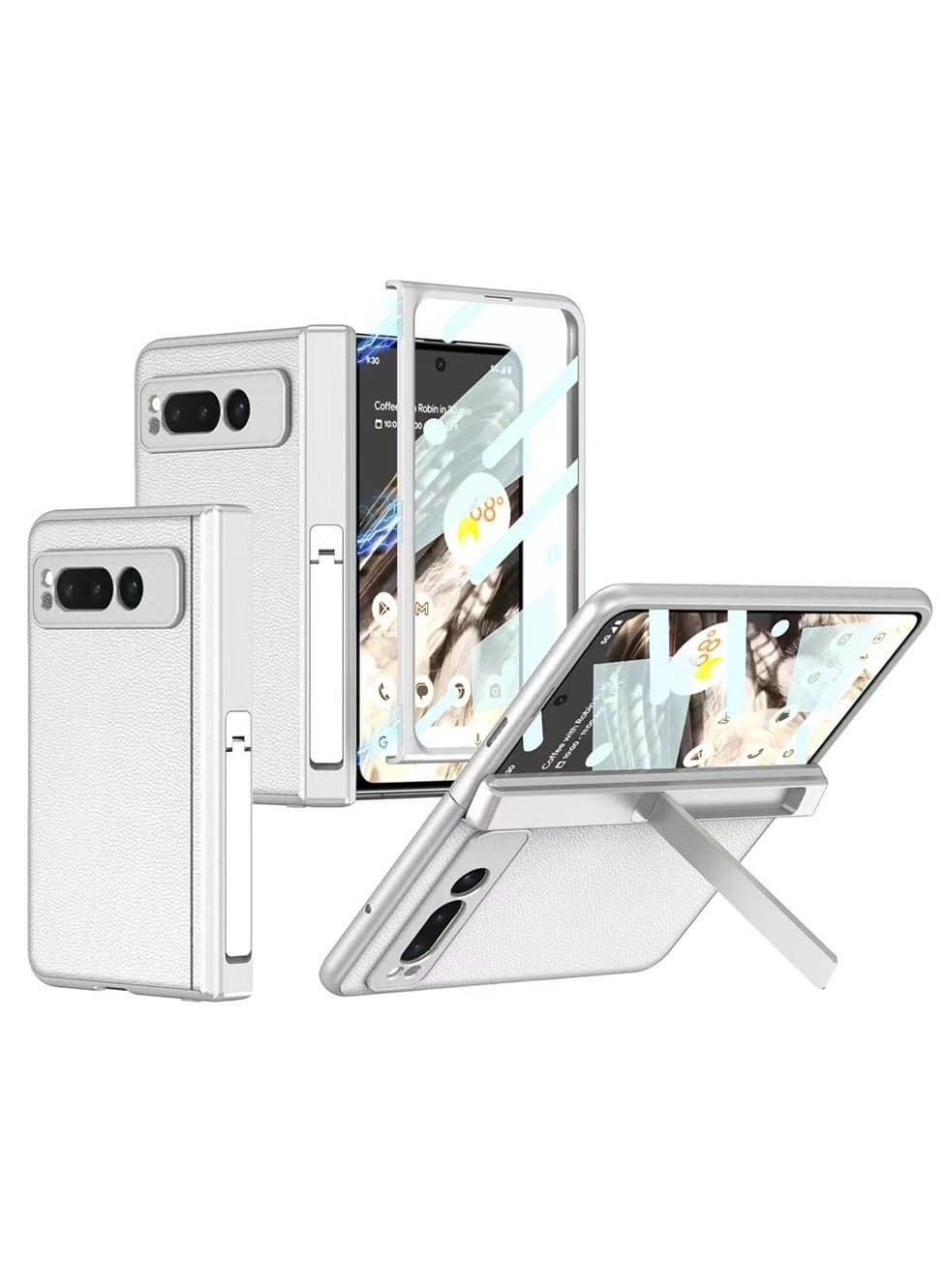 Phone Case for Google Pixel Fold 5G Durable Metal Hinge Case with Screen Protector for Pixel Fold