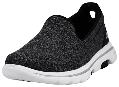 Skechers Women's Go Walk 5 Honor Sneaker, Black/White, 10