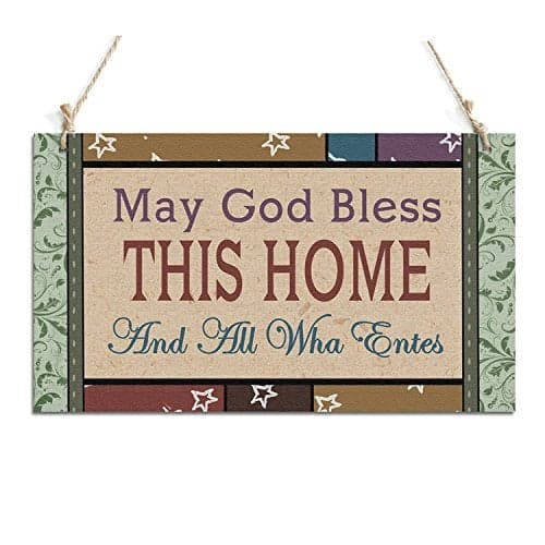 zhongfei May God Bless This Home Hanging Signs Perfect for Home Decor 10 x 6