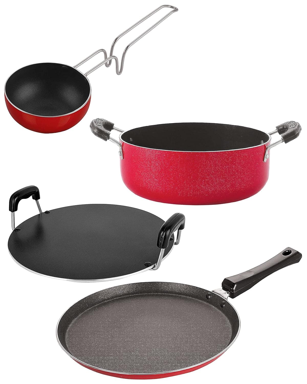 NIRLON Kitchen Non Stick Cookware Combo Set of 4 Pieces (FT11_VG_RT_CS24)