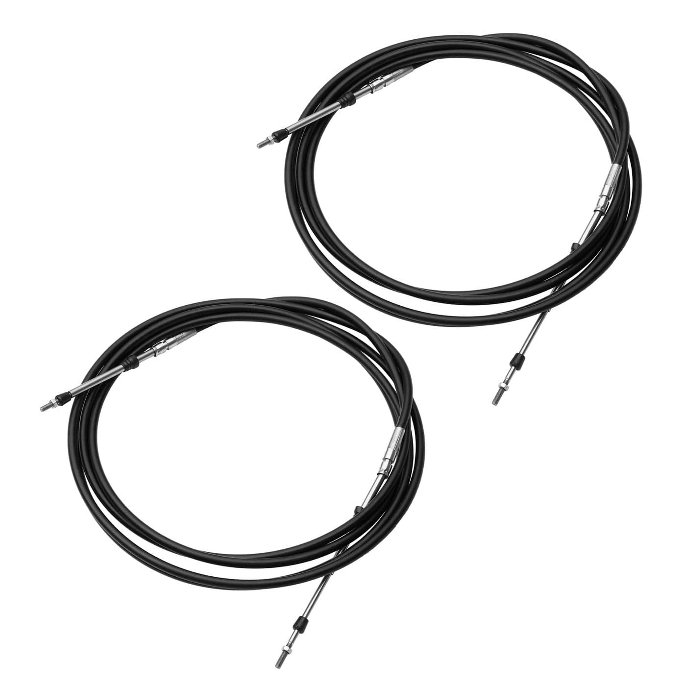uxcell 2pcs 14ft 43 Meter 169inch Marine Throttle Shift Remote Control Box Cable for Outboard Engine Boat Motor Steering System Black