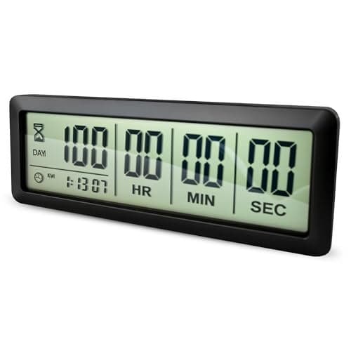 The AutoStory 999-Days Countdown Clock –Large Digital Countdown Timer with Days, Hours, Minutes, Seconds – Countdown Timer for Events, Projects, Retirement, Office & Home (Black)(Battery Not Included)
