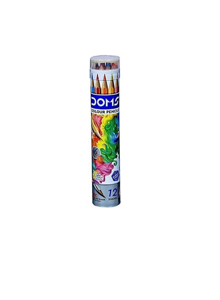DOMS Colour Pencils - Round Tin Box 12+1 Shades