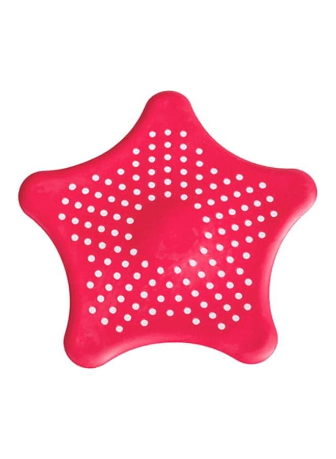 Home Living Floor Bath Sink Strainer Sewer Filter Red 15.5x11x0.3cm