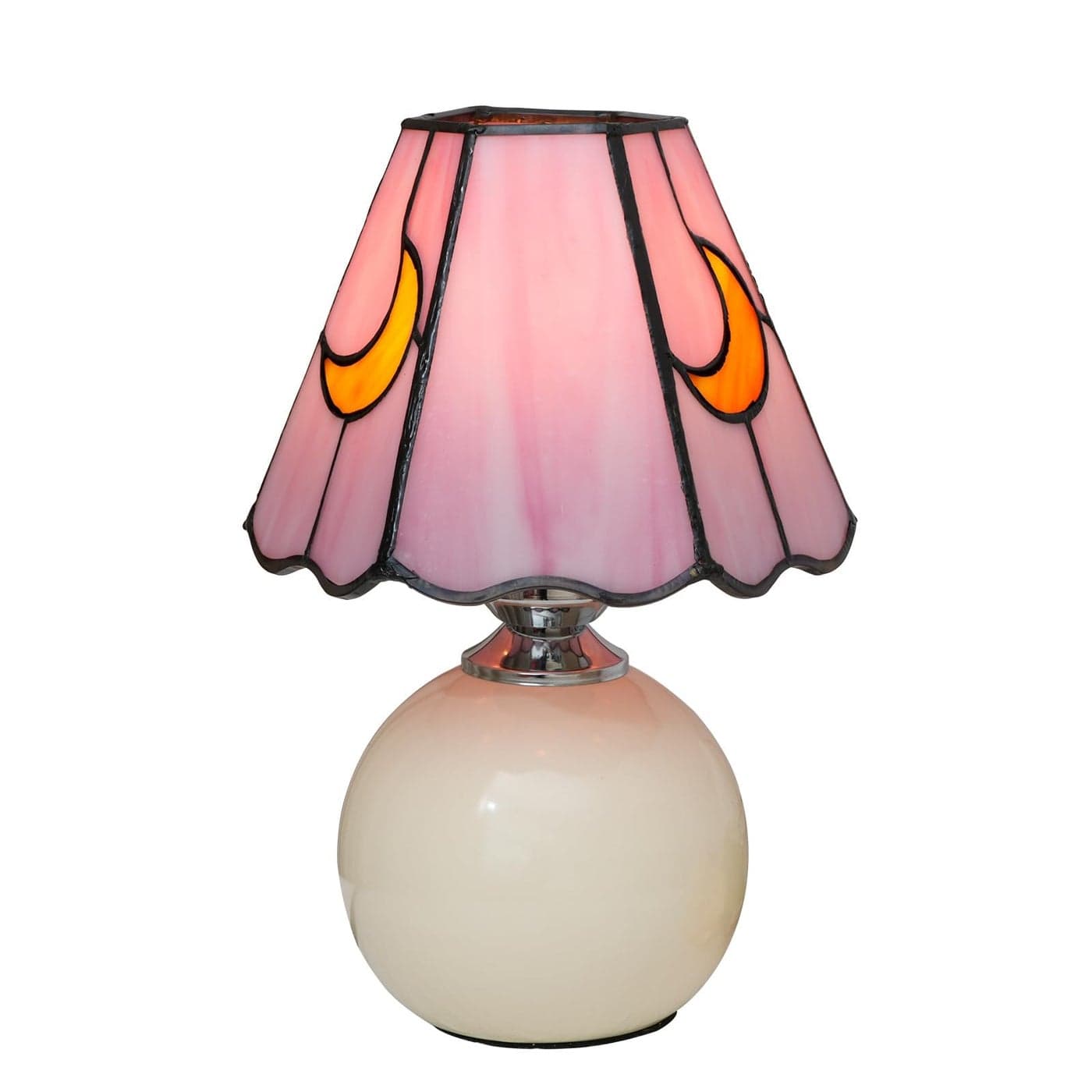 KIPHEPI Mushroom Lamp Tiffany Lamp Stained Glass Table Lamp Moon Cute Small Bedside Lamps for Living Room Home DecorUnique Aesthetic Home Living Room Decor Girls Women Birthday Day GiftPink
