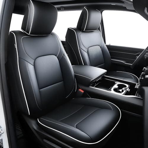 Carlimeki Premium Faux Leather Seat Covers Custom Fit for Dodge RAM 1500 (2012-2019) & RAM 1500 Classic (2019-2024) Crew Cab - Fully Covered - (C1 Size, Confirm with Fitment Guide Before Order)