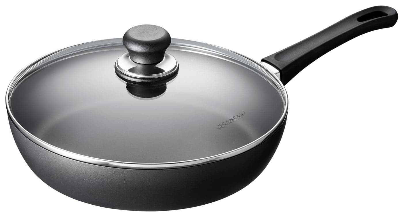 Scanpan Classic 3.25 quarts (11 inch) Nonstick Saute Pan with Lid – Compatible with Gas and Electric Stovetops, Metal Utensil Safe, Oven Safe to 500°F, Dishwasher Safe