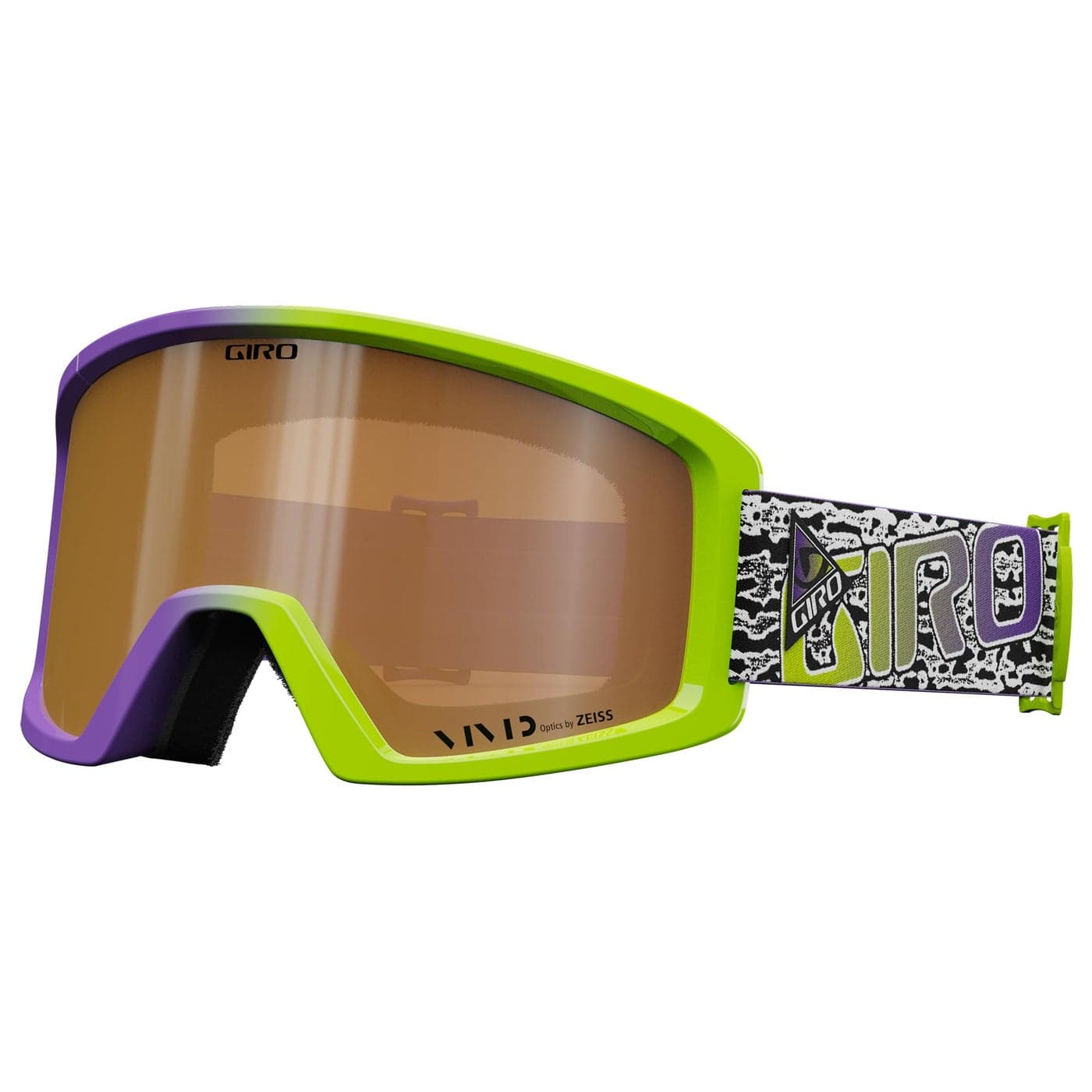 Giro Blok Adult Snow Goggle Ano Lime Wild Style Strap with VIVID Petrol Lens