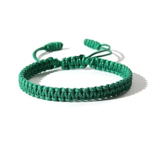 Boho Surfer Bracelets Handmade Knitted String Rope Braided Adjustable Summer Friendship Yoga Kabbalah Protection Lucky Friendship Bracelets For Couple Women Men Waterproof Beach Jewelry - Green