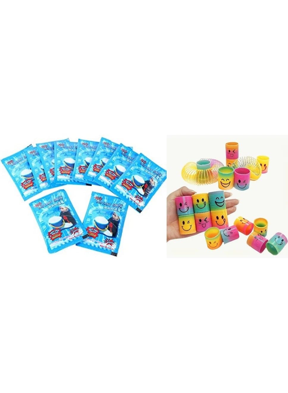 10 pcs snow powder and 12 pcs rainbow spring mini great for party favors gifts birthday party craft for kids return gifts