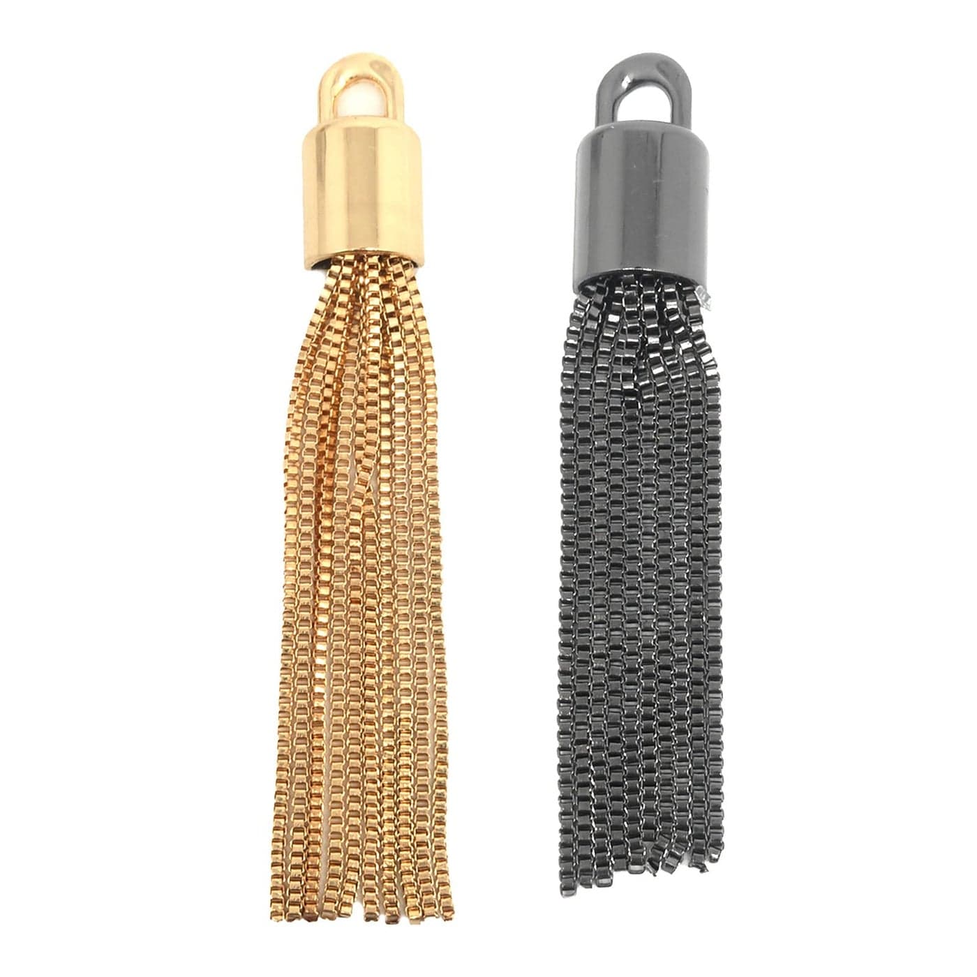 2pcs Tassels Long Metal Keychain Tassels Chain Tassel Charm for Bags Handbag and Chain Tassel Charm Pendant Hardware Accessories for BagsBlackGold