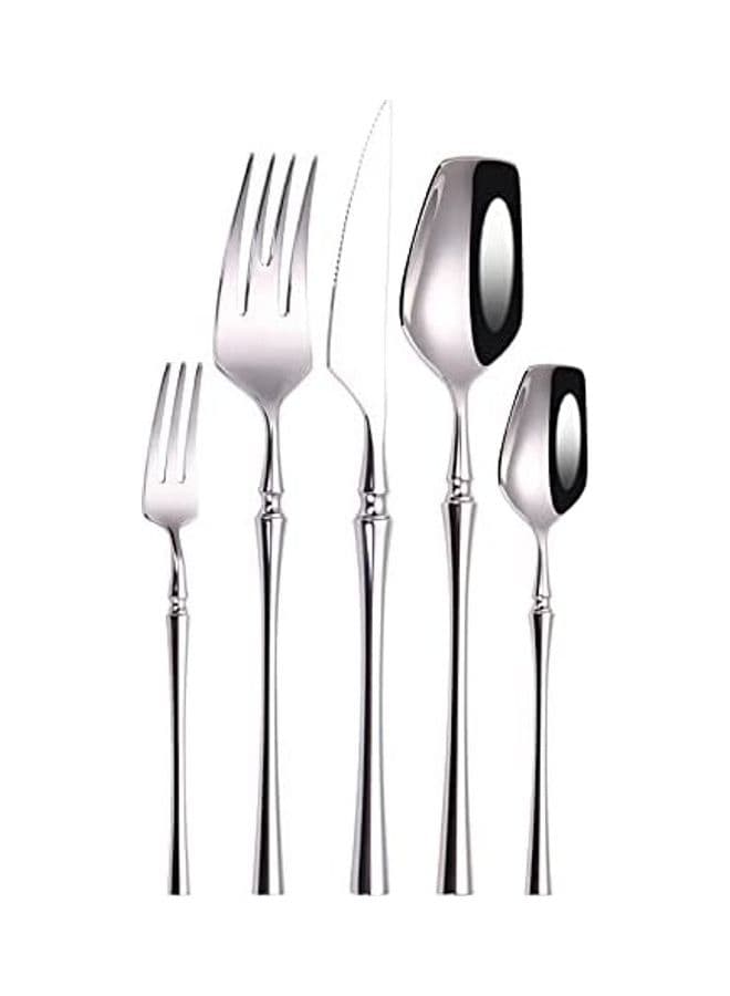 5 Pcs Tableware Cutlery Set Stainless Steel Multicolour one sizecm