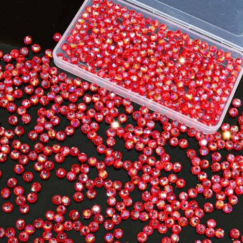Laopottbeads 500Pcs 6mm Crystal Glass Beads for Jewelry Making Beads for Bracelets Necklace Pendants Making SuppliesRed