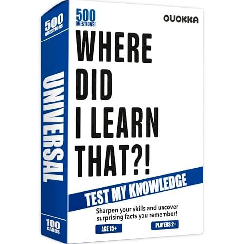 QUOKKA Trivia Games for Adults with 500 Questions Fun Adult Board Game Trivia Cards for Teens and Families Trivia Cards with Answers Great Board Games Trivia for Family Party and Game Night