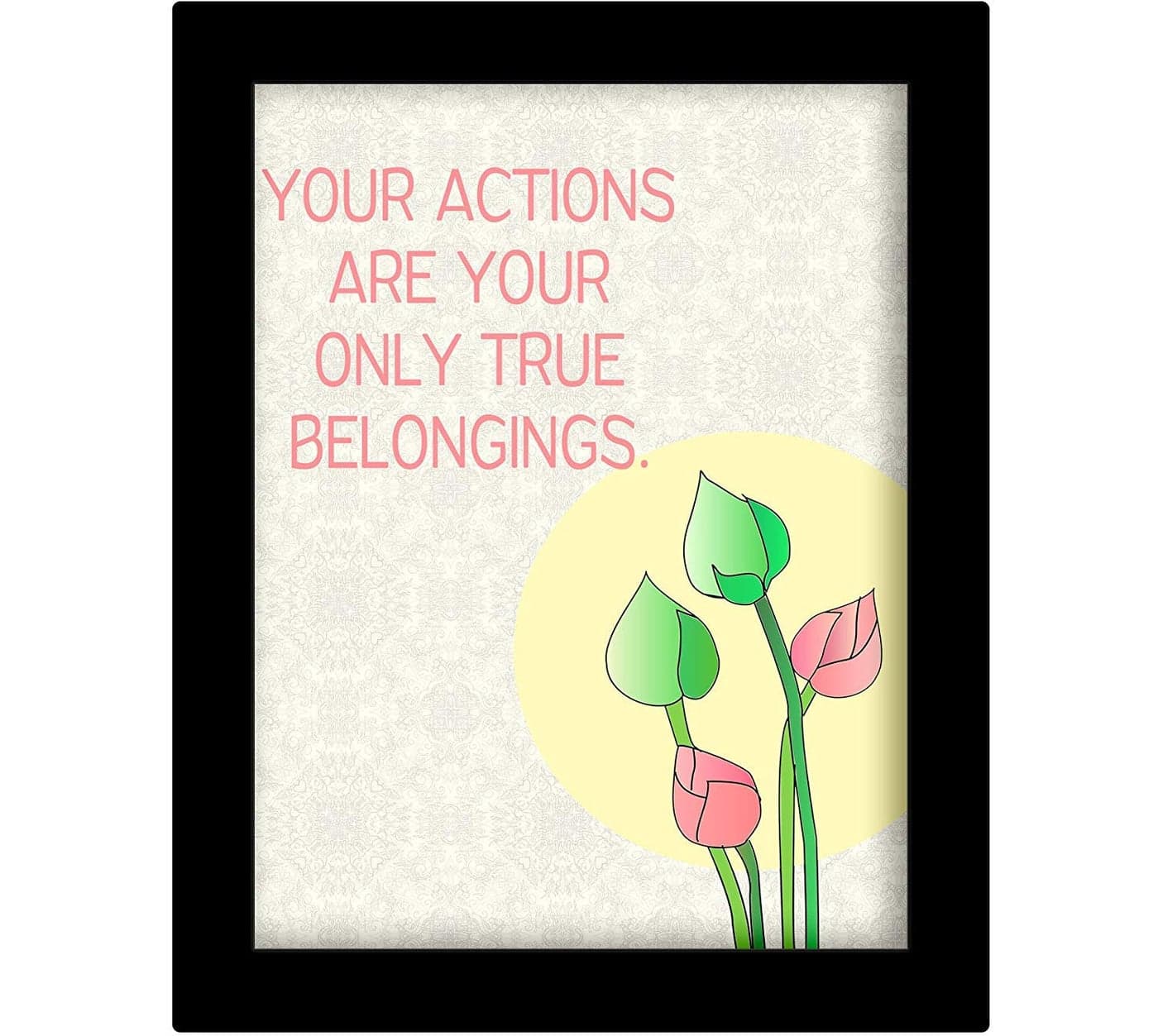 TIED RIBBONS Motivational Inspirational Wood Framed Poster for Living Room Bedroom Home Decoration Office Decor Study Room Balcony Wall Decor (13.6 X 10.2 inch) | Black