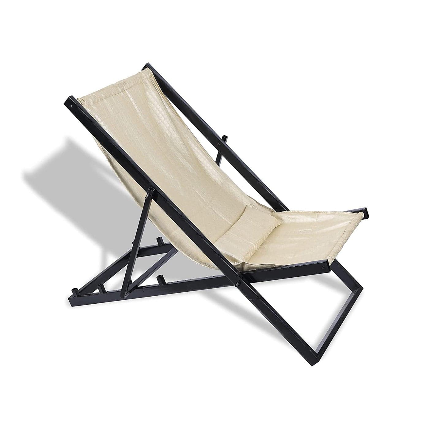 AVVIC MART Metal Folding Relaxing and Comfortable Reclining Easy Chair for Old People with Arm Rest for Indoor and Outdoor Home Furniture Patio Garden Balcony Deck Adjustable