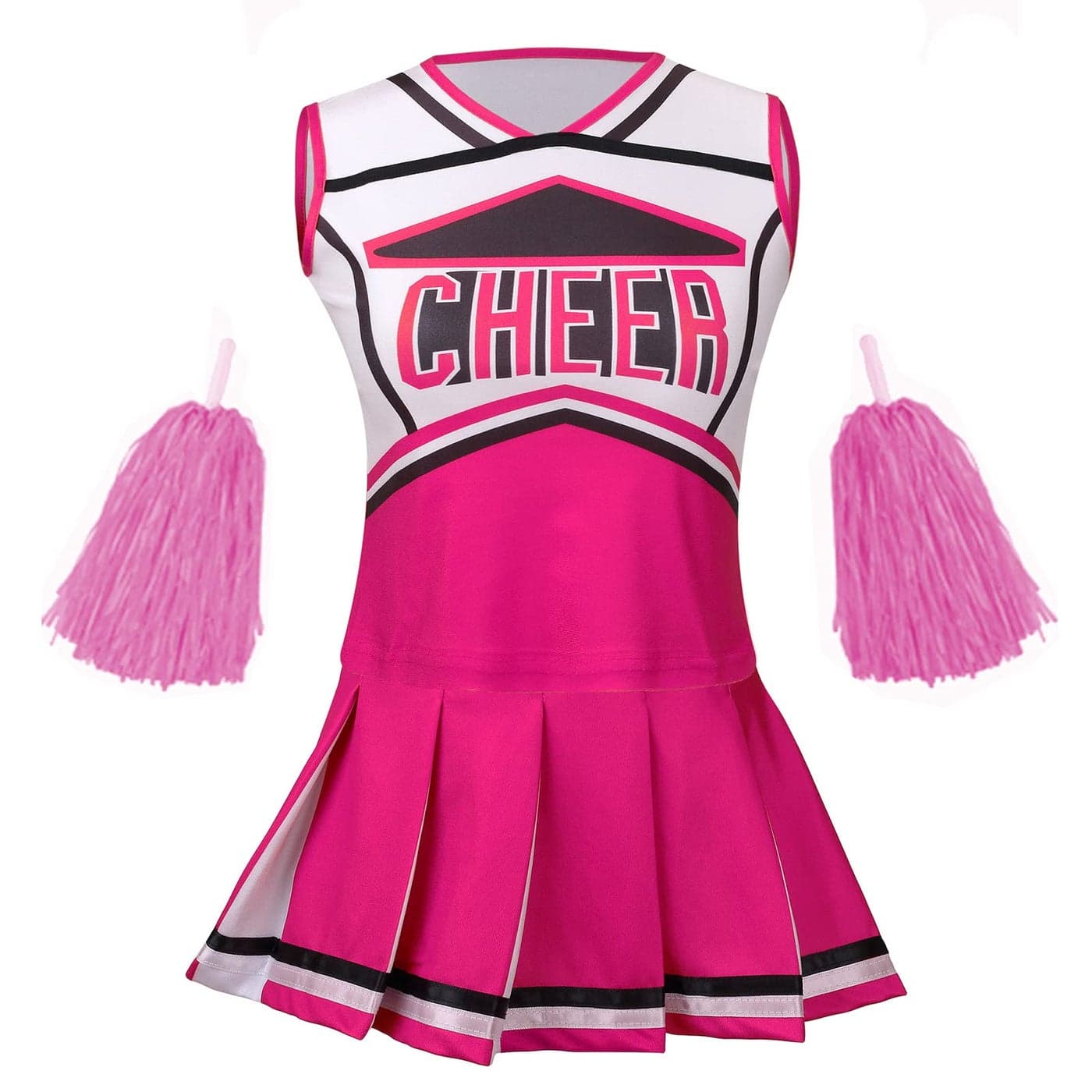 yolsun Cheerleader Costume for Girls Kids Cheerleading outfit Child High School Cheer leader Dress up Halloween Party role play UniformRosy89 Years