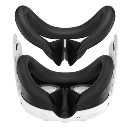 RGEEK VR Face Pad Compatible with Q3 Accessories, Sweatproof Silicone Face Cover for Q3, Washable Lightproof Anti-Leakage Face Cushion, Black
