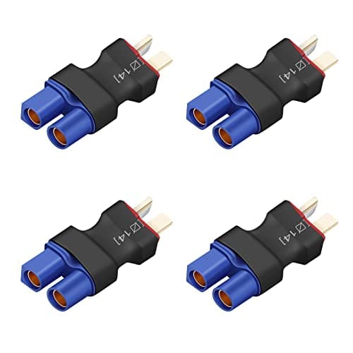 Yowoo 4 Pcs T Male Plug to EC3 Female Connector Plug Adapter for RC Lipo Battery