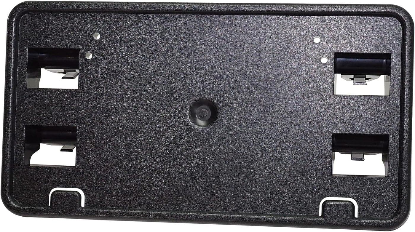 Front Bumper License Plate Frame Tag Mounting Bracket Holder Replacement for 2018-2020 Ford F150 3.3L, 5.0L Engine Models Without Engine Heater Black Textured Plastic FO1068180 JL3Z17A385AA