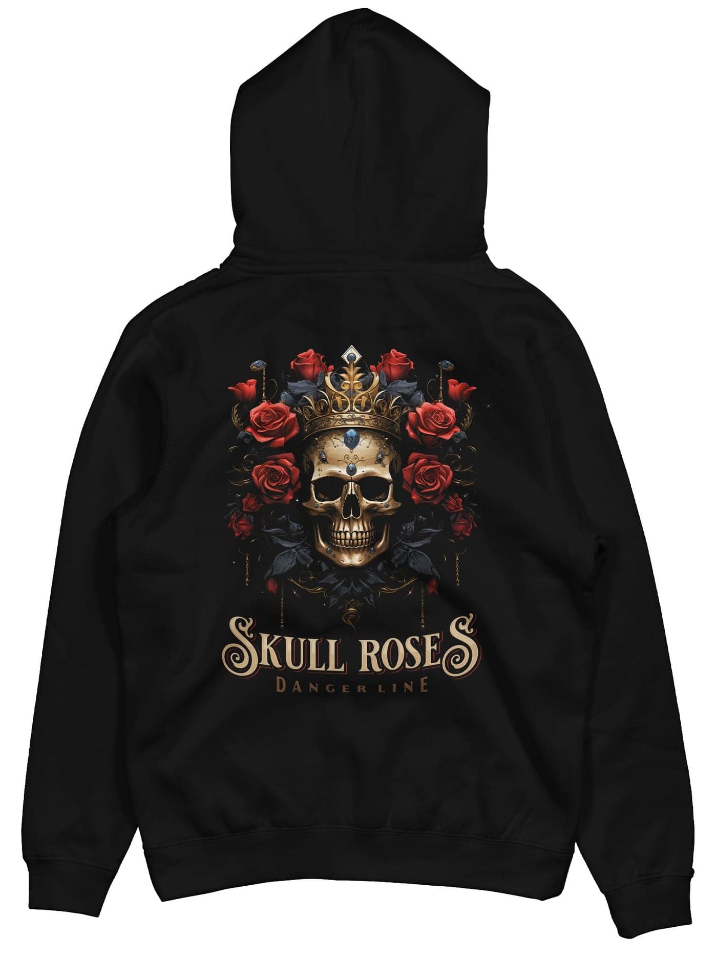 fanideaz Cotton Blend Mens Skull Printed Cotton Regular Hooded Neck Hoodie With Side Pockets_Black_2Xl