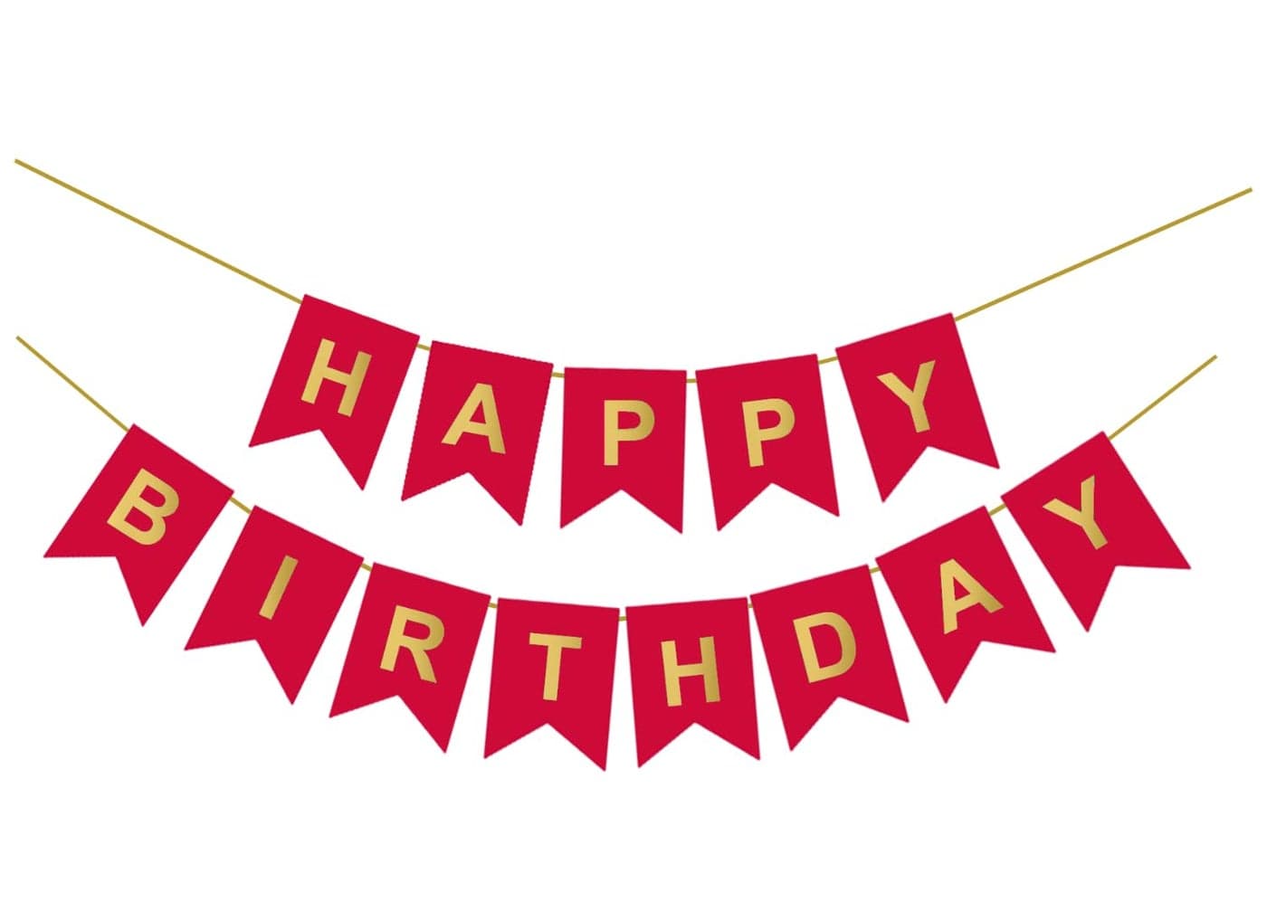 Flyloons Red Colour Happy Birthday Banner Decoration Kit for Boys Girls Kids Men Women | 13 Pcs Reusable Cardstock Happy Birthday Paper Banner