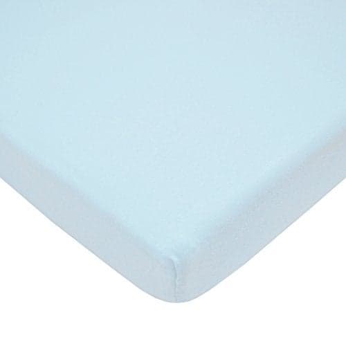 TL Care Fitted Mini Crib Sheet 24" x 38", Soft Breathable Neutral 100% Cotton Jersey Portable Sheet, Blue, for Boys and Girls, Fits Most Pack N Play and Mini Crib Mattresses