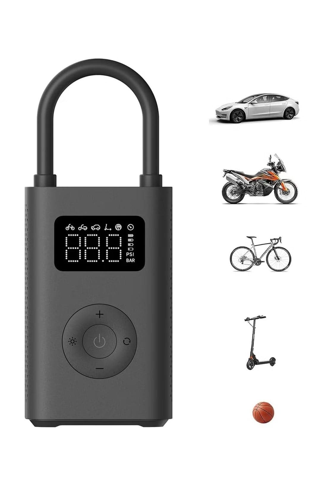 Portable Electric Air Compressor 2,Automatic Air Pump,150 PSI Fast Inflation with LCD Dual Screen for Car, Bicycle, Motorcycle, Ball, Bike, Balloon, Black