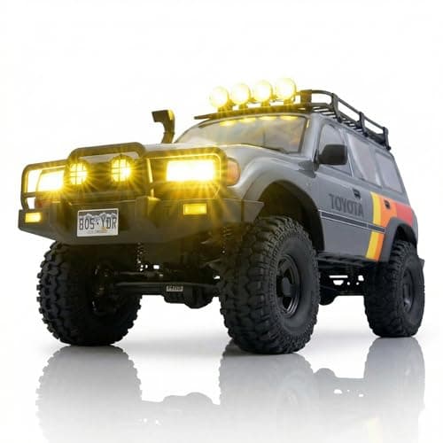 EAZYRC FMS FCX10 110 RC Crawler LC80 SeriesOfficial Toyota LicensedHighPerformance RC Rock Crawler 4X4Two Speed TransmissionMetal ChassisRealistic LED Lights24GHz RC Car for Adults Grey