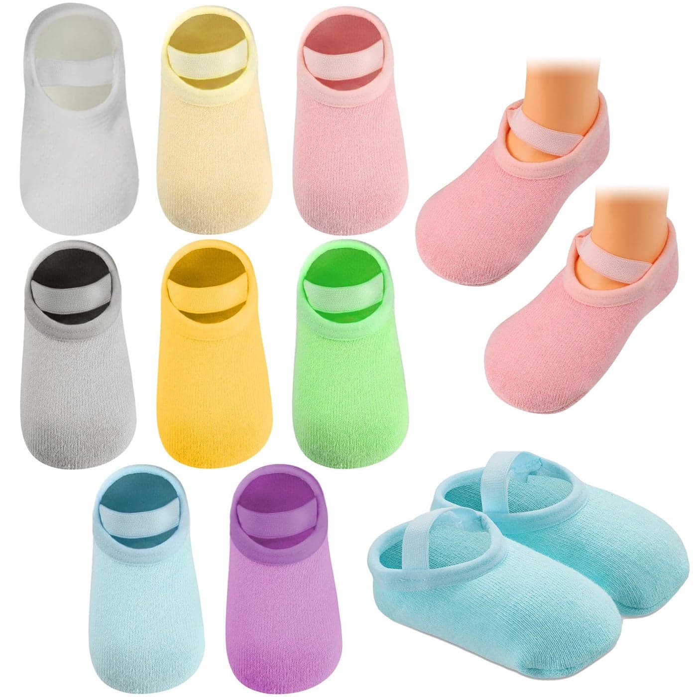 Geyoga 8 Pairs Baby Non Skid Anti Slip Socks Toddler Girls Boys Socks with Grip for Newborn Infants 036 Months Slippers23 Years
