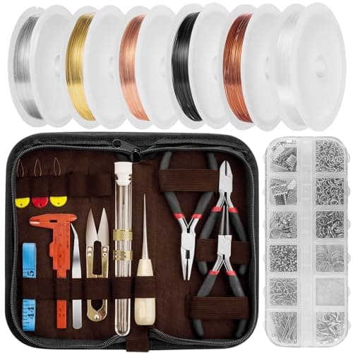 Mluchee Jewelry Wire Wrapping Jewelry Making Supplies Tools Kit - Including Findings Tools, Wire Wrapping Kit, Jewelry Pliers for Repair, Wire Wrap and Beading