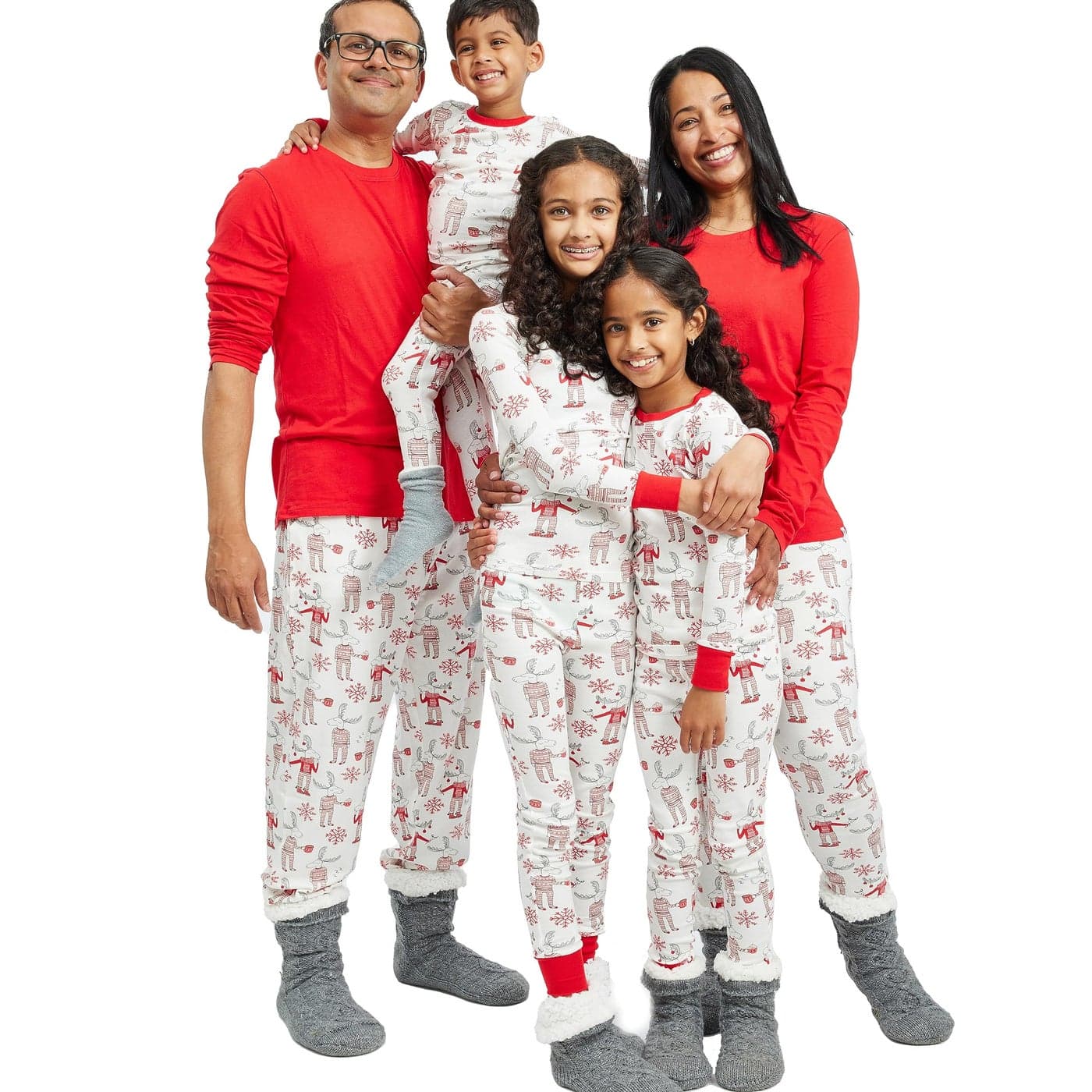 HonestBaby Family Matching Holiday Pajamas Organic Cotton for Men Women Kids Toddlers Baby Boys Girls Unisex Pets Moose Mugs