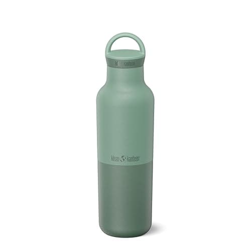 Klean Kanteen Rise Classic Insulated Water Bottle - Keep Drinks Cold for 65 Hours - Stainless Steel - Insulated Water Bottle - Leak & Sweat-Proof - Arch Loop Cap - 20 oz- Iceberg