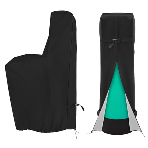 MUTUSHI Water Softener Cover Outdoor Waterproof Filte Brine Tank Cover with Split ZipperDrawstring and Elastic Buckle Heavy Duty Insulated Anti UV and Tear Resistant 16D x 30W x 55H Black